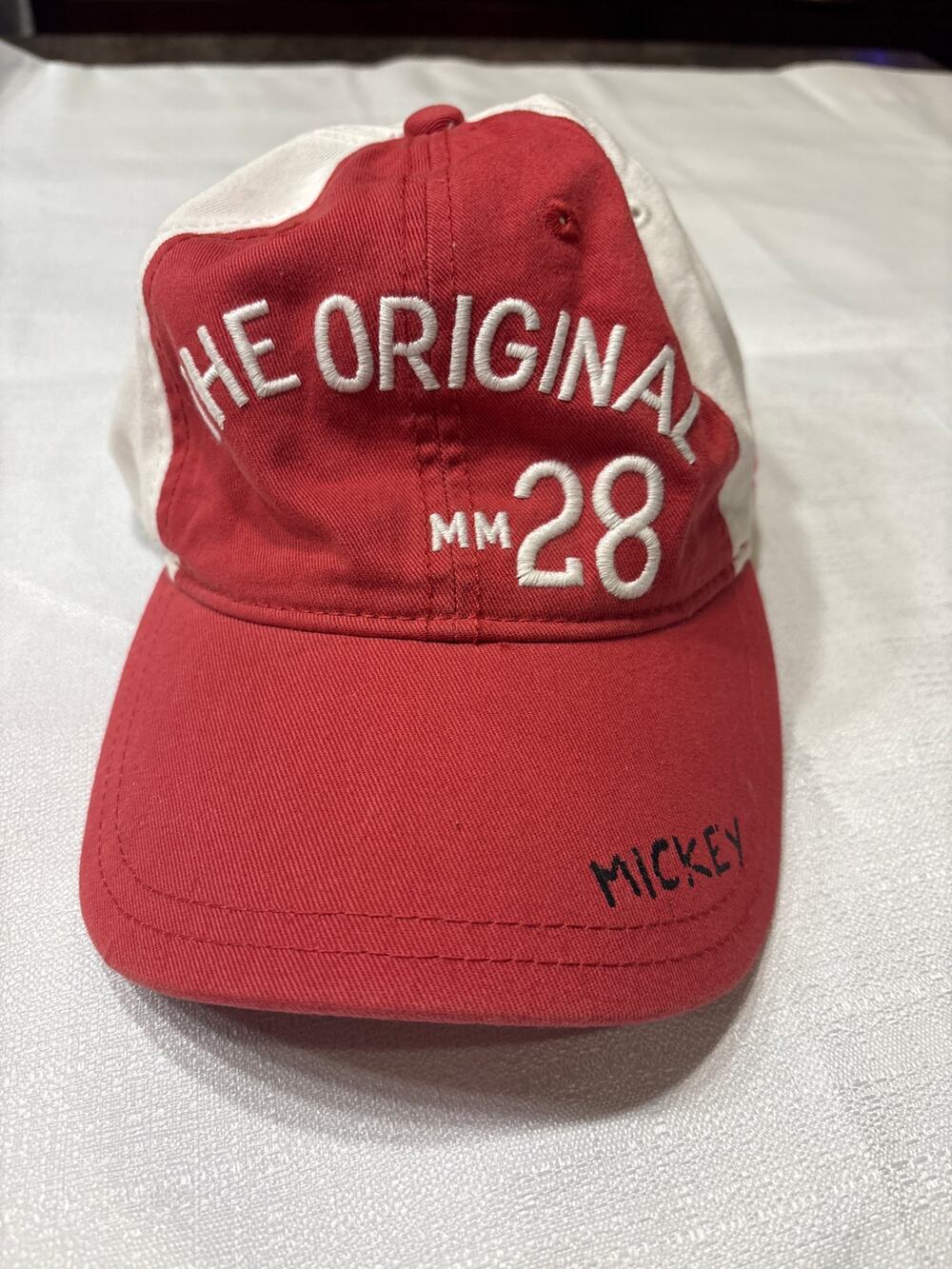 Disney x Junk Food  Mickey Mouse Snapback Hat Red/White Embroidered